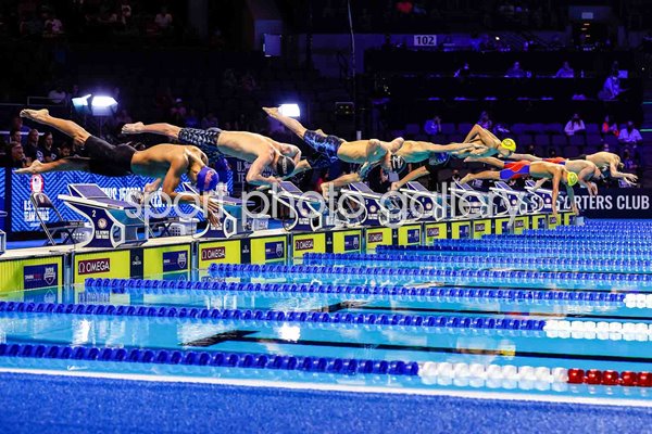 Swimming race start 1500m US Olympic Trials Omaha 2021