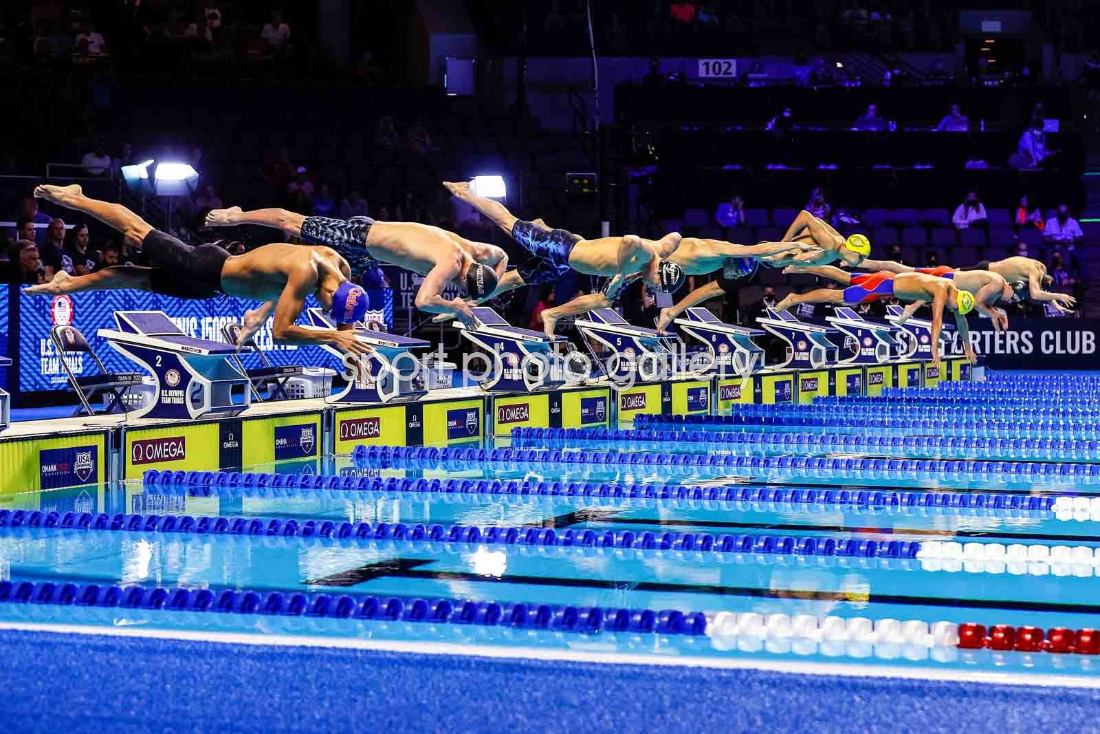 Swimming race start 1500m US Olympic Trials Omaha 2021 Images