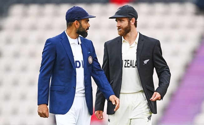 Captains Kane Williamson New Zealand & Virat Kohli India World Test Final 2021