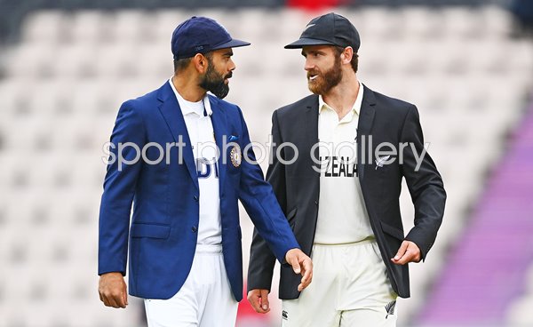 Captains Kane Williamson New Zealand & Virat Kohli India World Test Final 2021