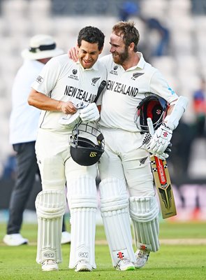 Kane Williamson & Ross Taylor New Zealand celebrate World Test Final win 2021