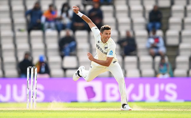 Trent Boult New Zealand bowls v India World Test Championship Final 2021