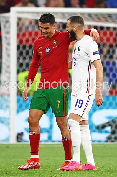 Cristiano Ronaldo Portugal & Karim Benzema France Group F Euro 2020