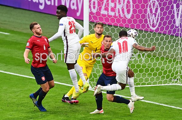 Raheem Sterling England scores v Czech Republic Wembley Euro 2020