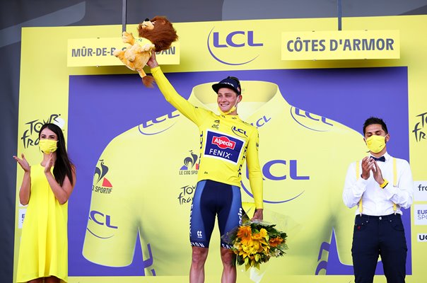 Mathieu Van Der Poel Netherlands Yellow Jersey Stage 2 Tour de France 2021 