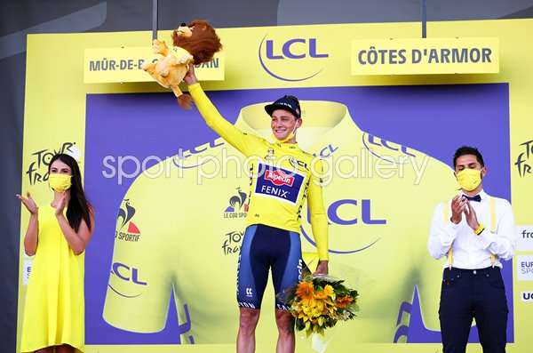 Mathieu Van Der Poel Netherlands Yellow Jersey Stage 2 Tour de France 2021 