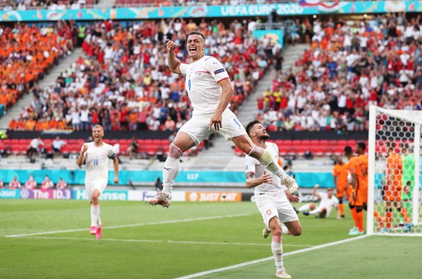 Tomas Holes Czech Republic scores v Netherlands Last 16 Euro 2020