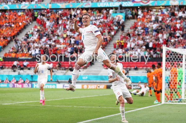 Tomas Holes Czech Republic scores v Netherlands Last 16 Euro 2020