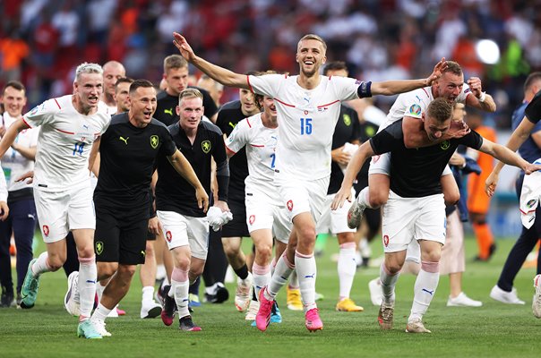 Tomas Soucek Czech Republic celebrates win v Netherlands Euro 2020