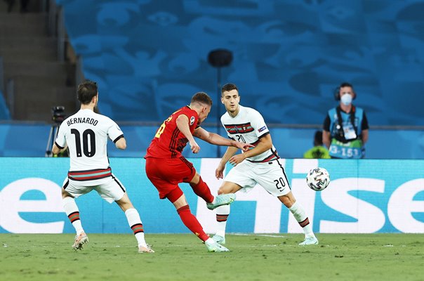 Thorgan Hazard Belgium scores v Portugal Last 16 Seville Euro 2020