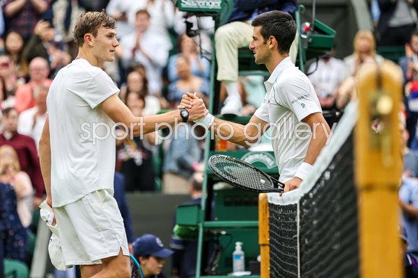Novak Djokovic Serbia v Jack Draper Great Britain Wimbledon 2021