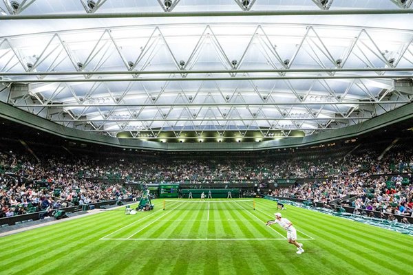 Andy Murray v Nikoloz Basilashvili Centre Court Closed Roof Wimbledon 2021