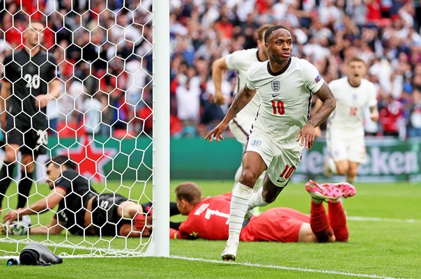 Raheem Sterling England celebrates goal v Germany Wembley Euro 2020 