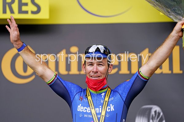 Mark Cavendish celebrates Stage 4 win Tour de France 2021  