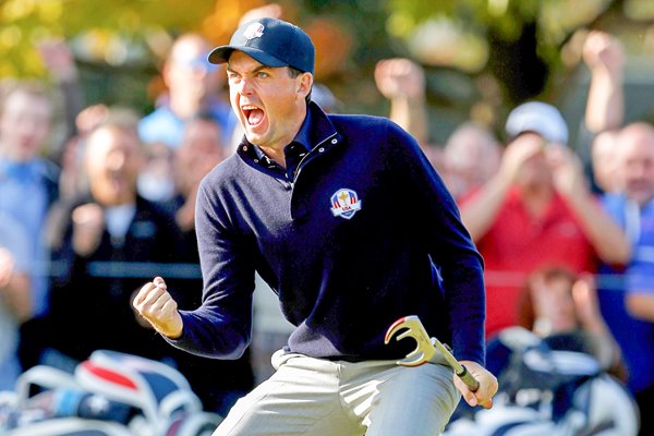 Keegan Bradley celebrates Ryder Cup 2012