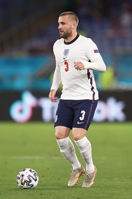 Luke Shaw England on the ball v Ukraine Rome Euro 2020 