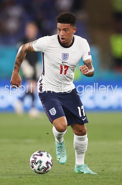 Jadon Sancho England on the ball v Ukraine Rome Euro 2020 