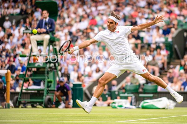 Roger Federer Switzerland backhand volley Wimbledon 2021