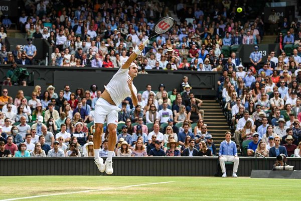 Roger Federer Switzerland serves Wimbledon Tennis 2021