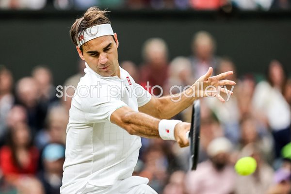 Roger Federer Switzerland forehand Wimbledon Tennis 2021