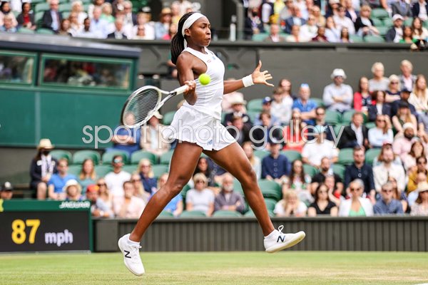 Coco Gauff USA forehand Wimbledon Tennis 2021