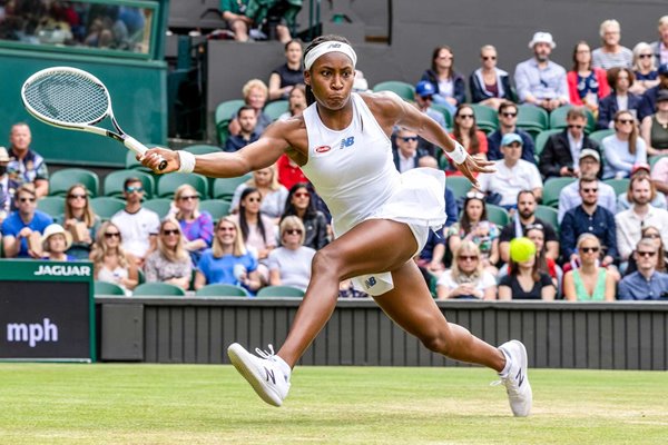 Coco Gauff  United States forehand Wimbledon Tennis 2021