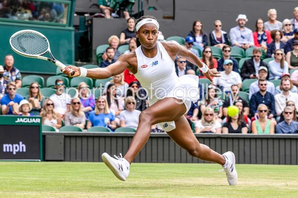 Coco Gauff  United States forehand Wimbledon Tennis 2021