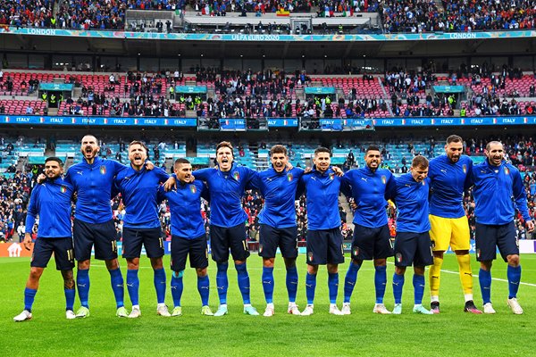 Italy team national anthem emotion v Spain Semi Final Euro 2020