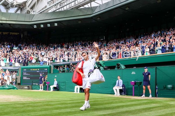 Roger Federer Switzerland leaves Centre Court Wimbledon 2021