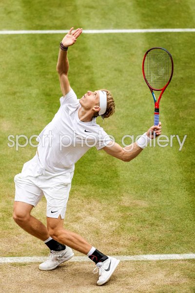 Denis Shapovalov Canada serves Quarter Final Wimbledon 2021