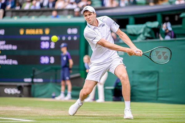 Hubert Hurkacz Poland v Roger Federer Wimbledon 2021