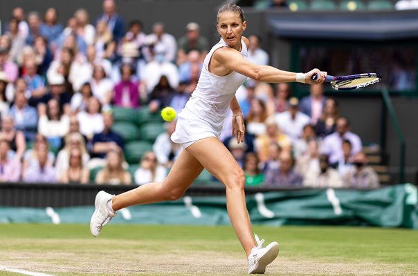 Karolina Pliskova Czech Republic backhand semi final Wimbledon tennis 2021