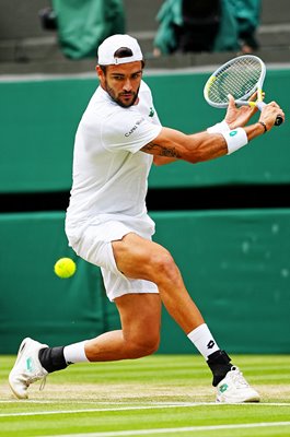 Matteo Berrettini Italy backhand semi final Wimbledon tennis 2021