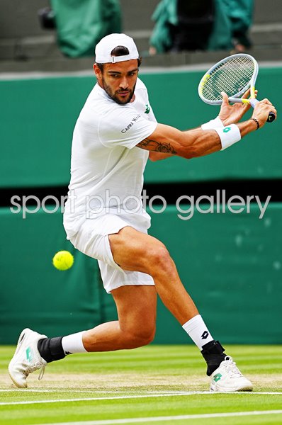 Matteo Berrettini Italy backhand semi final Wimbledon tennis 2021