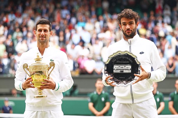 Novak Djokovic & Matteo Berrettini Wimbledon Finalists 2021