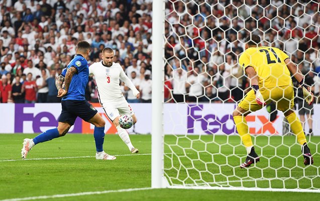 Luke Shaw England scores v Italy Final Euro 2020 
