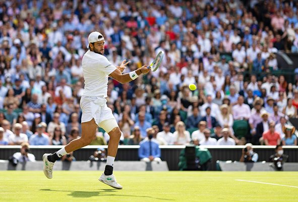 Matteo Berrettini Italy forehand Wimbledon Final 2021