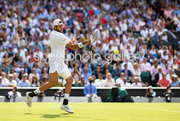Matteo Berrettini Italy forehand Wimbledon Final 2021