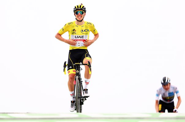 Tadej Pogacar Slovenia celebrates Stage 17 win Tour de France 2021 