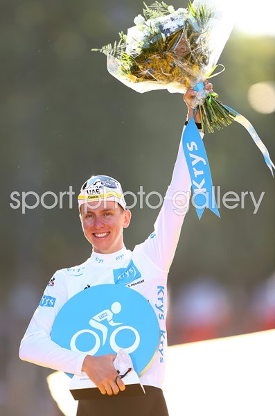 Tadej Pogacar Slovenia wins White Best Young Rider Jersey Tour de France 2021 