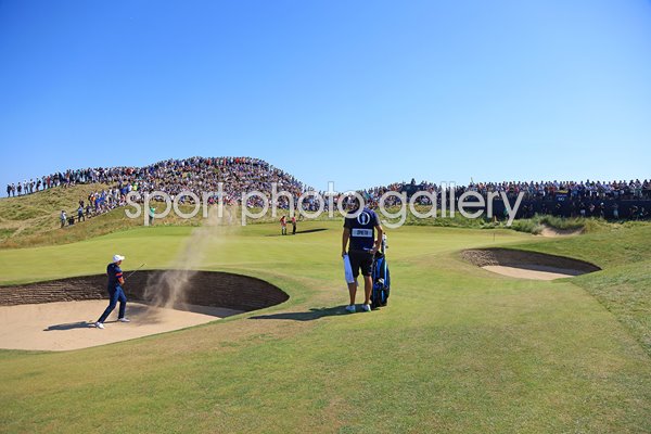 Jordan Spieth USA bunker shot Royal St George's Final Round The Open 2021