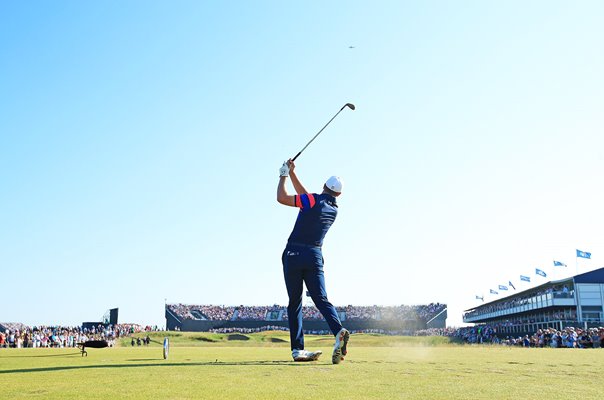 Jordan Spieth USA 16th Tee Royal St George's Final Round The Open 2021