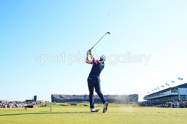 Jordan Spieth USA 16th Tee Royal St George's Final Round The Open 2021