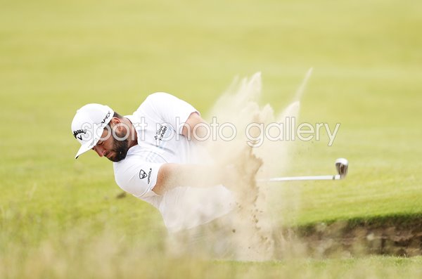 Jon Rahm Spain bunker shot Royal St George's The Open 2021