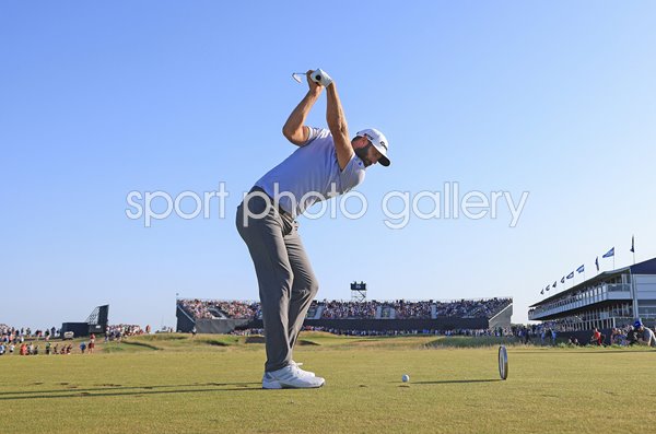 Dustin Johnson USA 16th Tee Royal St George's The Open 2021