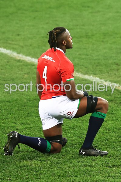 Maro Itoje British & Irish Lions takes the knee v South Africa 2021