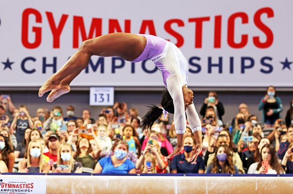 Simone Biles beam US Gymnastic Championships Fort Worth Texas 2021