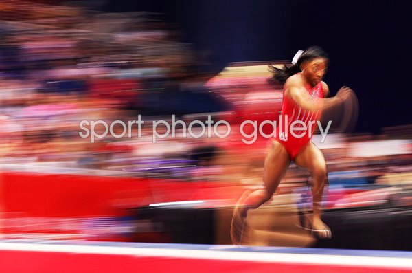 Simone Biles vault run up Blur Effect US Gymnastic Trials St Louis 2021