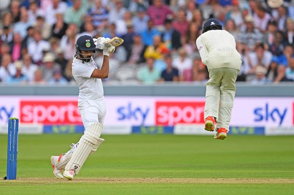 KL Rahul India drives v England Lord's Test London 2021