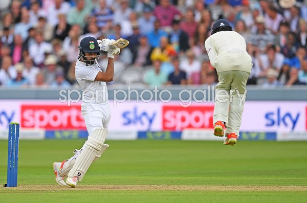 KL Rahul India drives v England Lord's Test London 2021